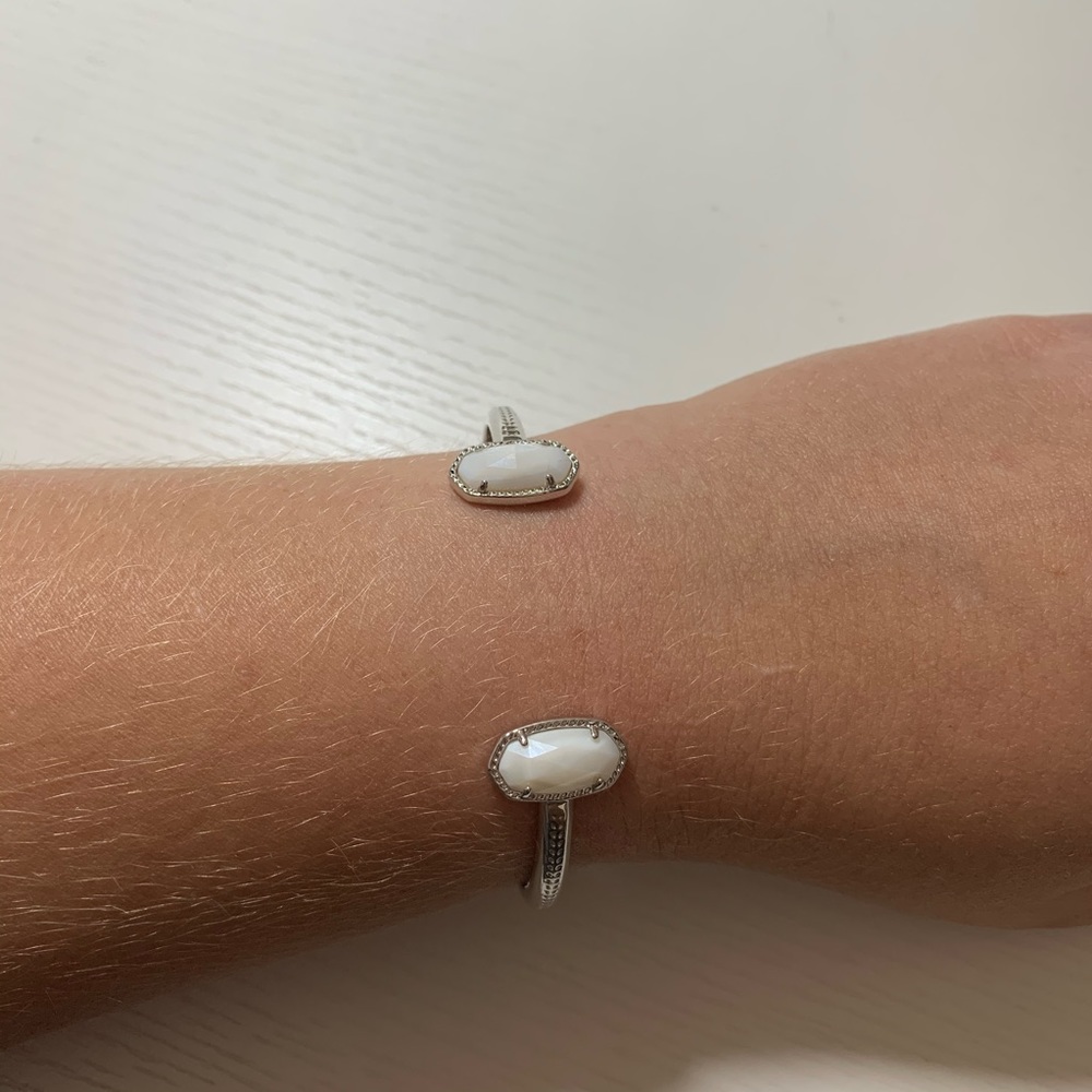 Kendra Scott White pear silver Elton cuff bracelet